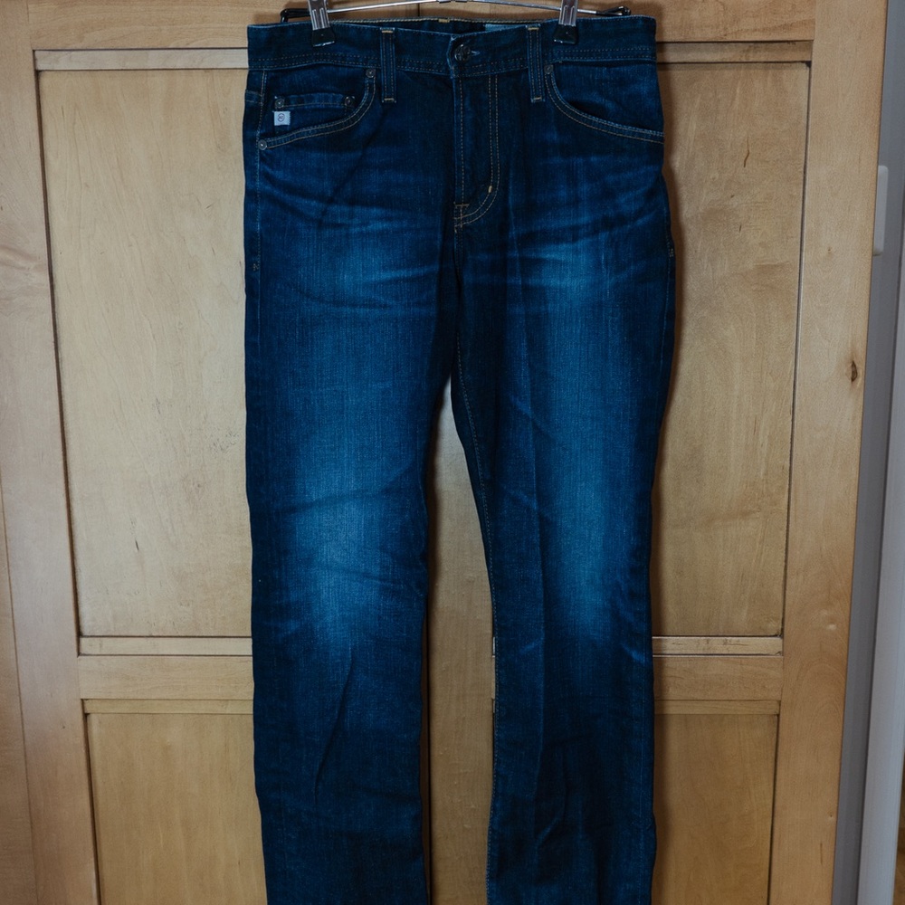 AG Adriano Goldschmied Men's Slim Straight Jeans - Dark Blue